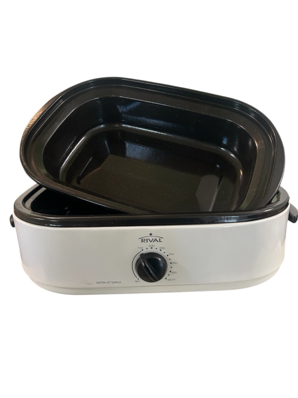 Rival Cream and Black Electric Roaster with Removable Pans